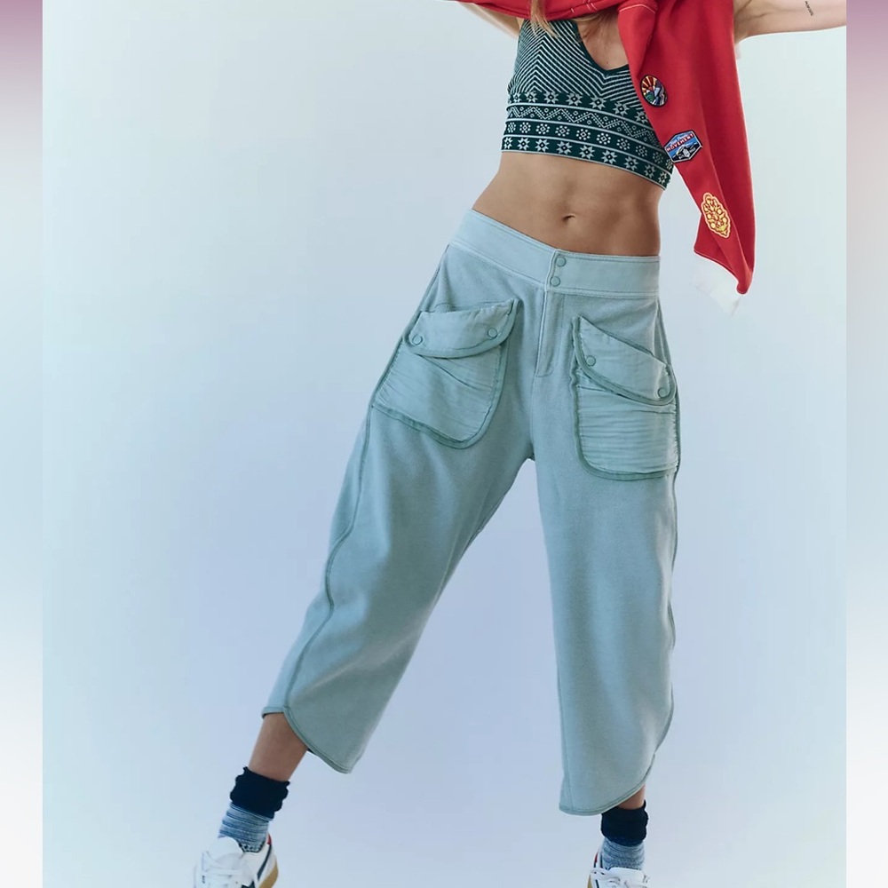 FP Movement by Free People Sage Green Cargo Track Joggers